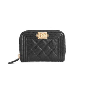 CHANEL 샤넬 캐비어 보이 지퍼 카드지갑
