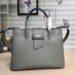 PRADA 프라다 2020 여성용 레더 토트 숄더백 ,1BG148-7,33cm,그레이