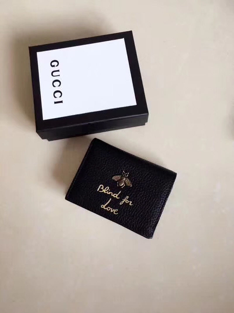 GUCCI 2020 애니멀리에 여성 반지갑 블랙,레드,핑크