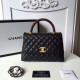 CHANEL 샤넬 코코핸들 캐비어 블랙&금장 25cm
