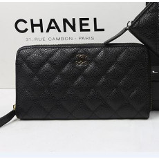 CHANEL 샤넬 짚어라운드 캐비어 A50097
