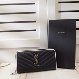 SAINT LAURENT 생로랑 마틀라쎄 모노그램 지퍼 어라운드 지갑 358094-13