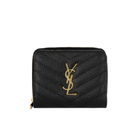 SAINT LAURENT 생로랑 모노그램 컴팩트 지퍼어라운드 지갑