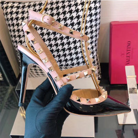 VALENTINO 발렌티노 락스터드 슬링백 힐 9.5cm M1345-10