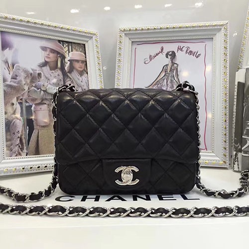 CHANEL 샤넬 쁘띠삭 연예인 미니백 은장 AS0115 17CM