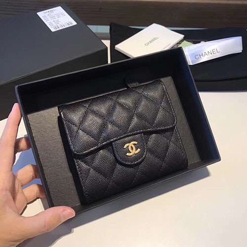 CHANEL 샤넬 캐비어 반지갑 11CM AS401052