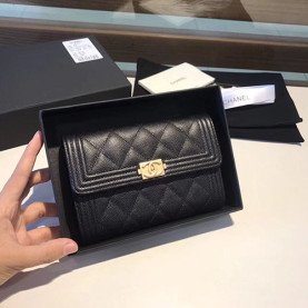 CHANEL 샤넬 캐비어 지갑 AS40810