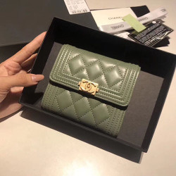 CHANEL 샤넬 지갑 양가죽  금장 11CM AS87555