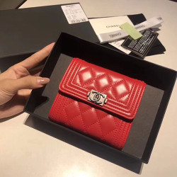 CHANEL 샤넬 지갑 양가죽  은장 11CM AS87555