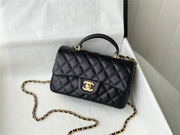 32위 CHANEL 샤넬 캐비어 탑핸들 뉴미니 플랩백 AS2431