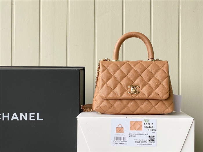 CHANEL 샤넬 미니 코코핸들 캐비어 AS2215