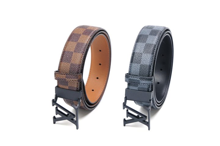 LOUIS VUITTON 루이비통  LV 매트블랙 버클 다미애 자가드 벨트[남녀공용]