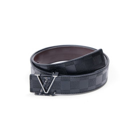 LOUIS VUITTON 루이비통 LV매트블랙 레터링로고 다미애 레더 벨트 [수입]