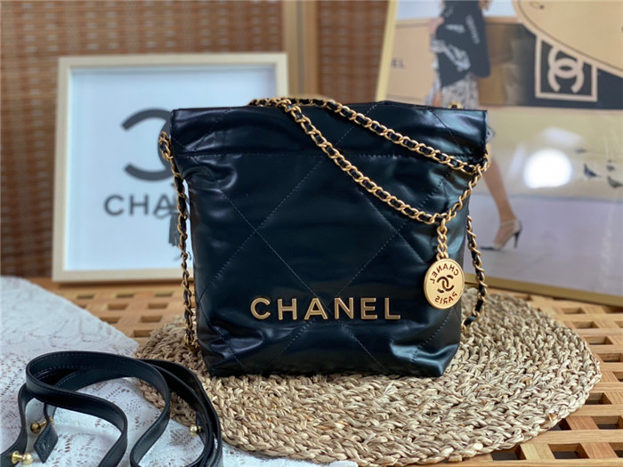 CHANEL 샤넬 샤이니 카프스킨 골드메탈 핸드백 미니 AS3263