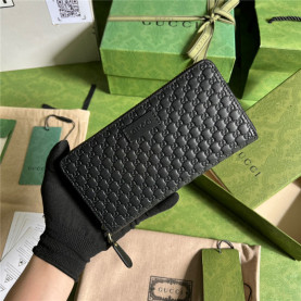 GUCCI 구찌 마이크로시마 지퍼 장지갑 449391