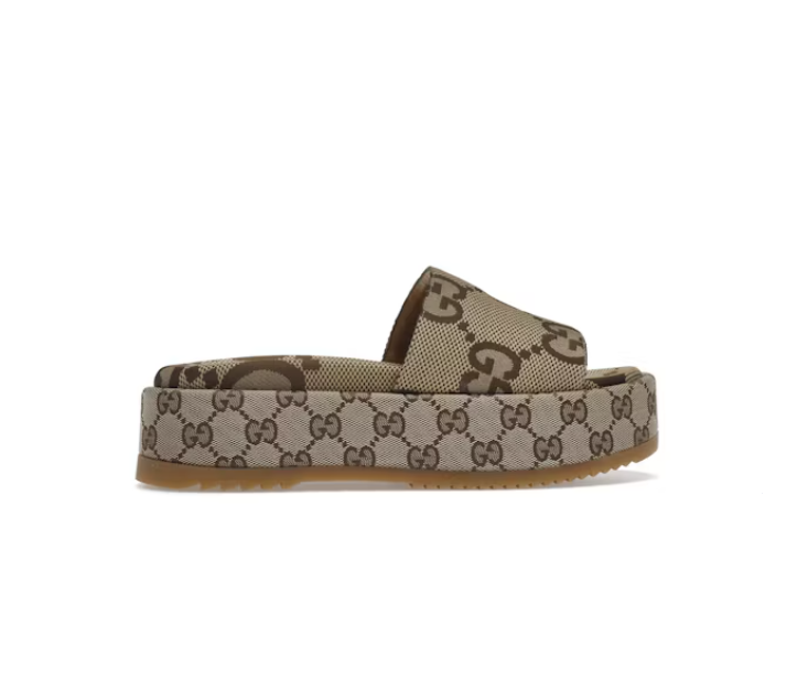 44위 GUCCI 구찌 안젤리나 캔버스 플랫폼 슬라이드 슬리퍼