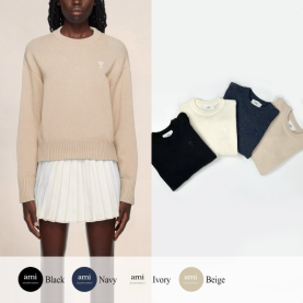 AMI 아미 까마이외 자수 스웨터