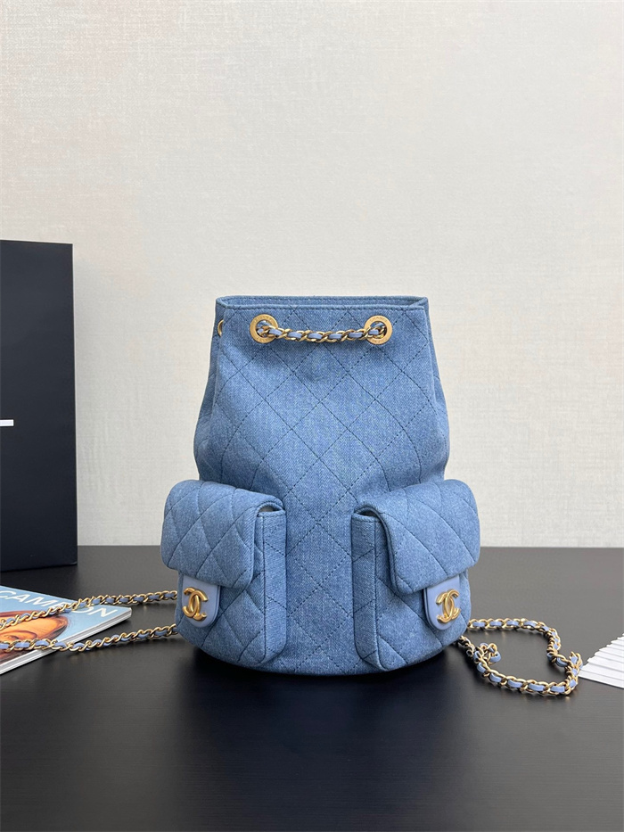 CHANEL 샤넬 크루즈 투포켓 데님 백팩 AS5310 