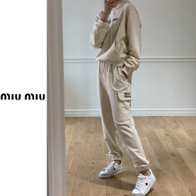 MIUMIU 미우미우 로고후드 건빵 팬츠 세트 2COLOR