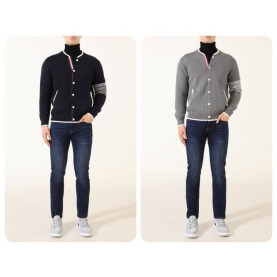 THOM BROWNE 톰브라운 스티치 메리노 티핑 보머자켓