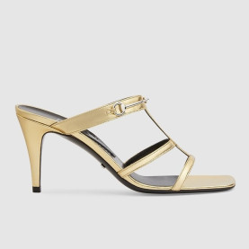 GUCCI 구찌 여성용 샌들 슬림 호스빗 슬라이드 샌들 ‎776643