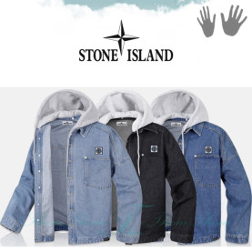 STONE ISLAND 스톤아일랜드 오버핏 청후드 남방 자켓
