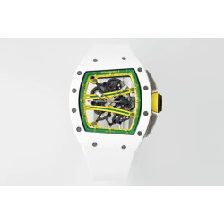 RICHARD MILLE 리차드밀 RM61-01 화이트 세라믹 1:1 베스트 에디션 화이트 러버 스트랩 RMUL2