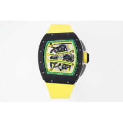 RICHARD MILLE 리차드밀 RM61-01 블랙 세라믹 1:1 베스트 에디션 옐로우 러버 스트랩 RMUL2