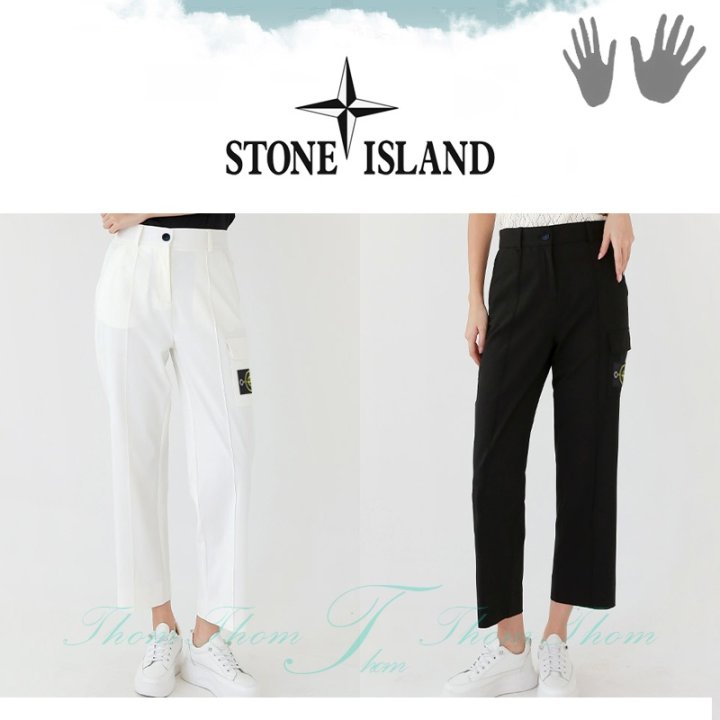 STONE ISLAND 스톤아일랜드 여성 빅밴딩 절개 8부 카고 팬츠