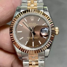 ROLEX 로렉스 레이디 데이저스트 브라운 다이얼 로즈골드 콤비 28mm 279171