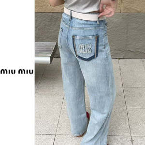 MIUMIU 미우미우 로크 투톤 연청바지