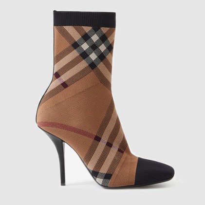 BURBERRY 버버리 여성용 니테드 체크 소크 부츠 80631601 (10cm) 2COLOR