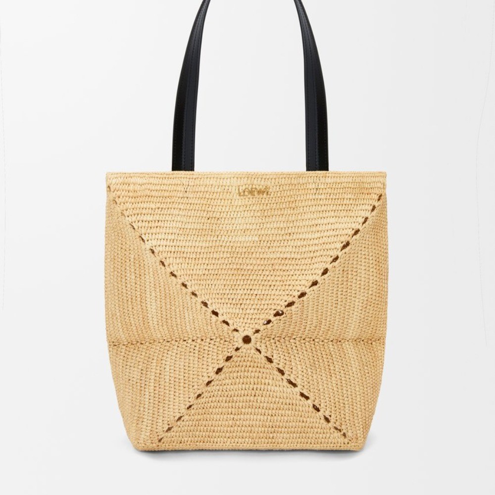 LOEWE 로에베 미디엄 퍼즐 폴드 토트 라피아