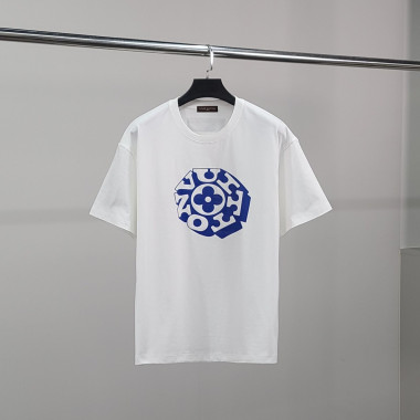 LOUIS VUITTON 루이비통 블루서클 코튼 반팔티