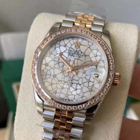 ROLEX 로렉스 여성용 데이저스트 플로럴 다이얼 다이아베젤 콤비 SS/RG 31mm 278381