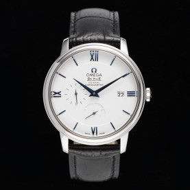 OMEGA 오메가 드빌 화이트 다이얼 드레스 워치 가죽 스트랩 424.53.40.21.04.001