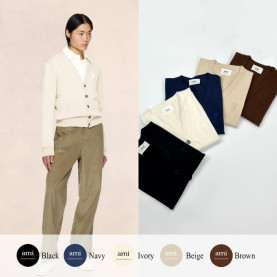 AMI 아미 드 꾀흐 까마이외 자수 니트 가디건