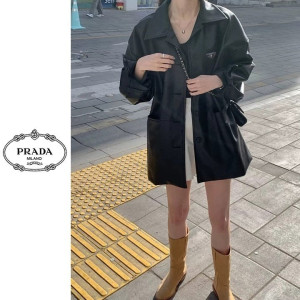 PRADA 프라다 피니시 레더 자켓