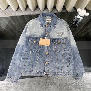 MIUMIU 미우미우 엠브로이더드 데님 자켓