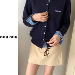 ●10월 판매 15위● MIUMIU 미우미우 체크 레이어드 니트 2COLOR