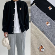 MAISON KITSUNE 메종키츠네 폭스헤드 라운드 니트 가디건 3COLOR