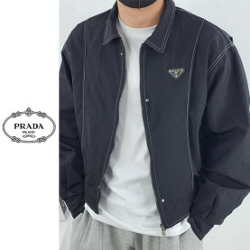 PRADA 프라다 삼각 로고 리나일론 카라 집업