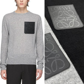 LOEWE 로에베 레더포켓 라운드 니트