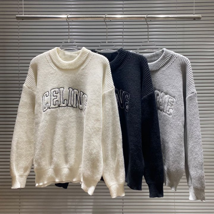 CELINE 셀린느 리브드 로고 니트