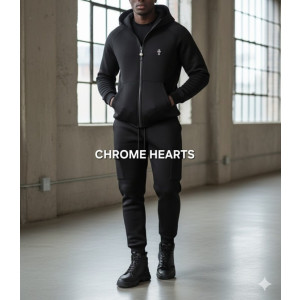 CHROME HEARTS 크롬하츠 크로스 메탈스터드 네오플렌 집업 셋트