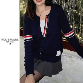 THOM BROWNE 톰브라운 테잎라인 니트 가디건