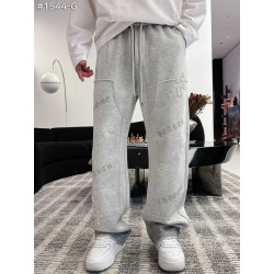 CHROME HEARTS 크롬하츠 레더 패치 코튼 와이드 스웻 팬츠 2COLOR