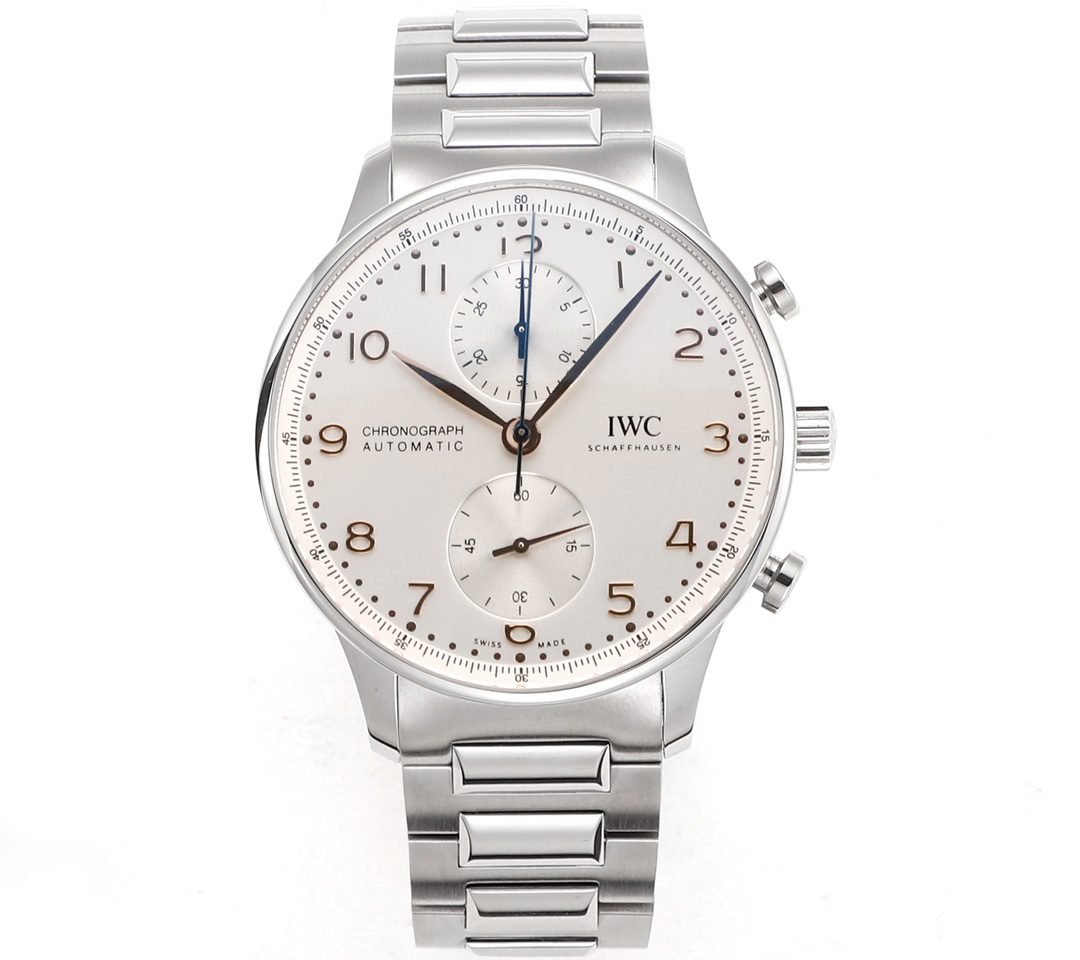 IWC 아이더블유씨 포르투기저 크로노그래프 화이트/로즈골드 다이얼 스틸 SS브레이슬릿 40mm IW371605