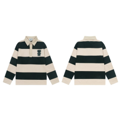 AMI 아미 662 스트라이프 럭비 폴로 스웨트 셔츠