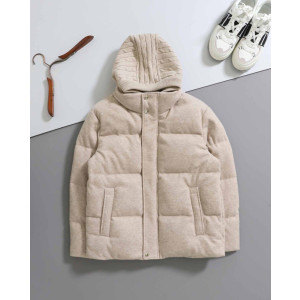 LOROPIANA 로로피아나 하이엔드 울 믹스 후드 탈부착 다운 점퍼